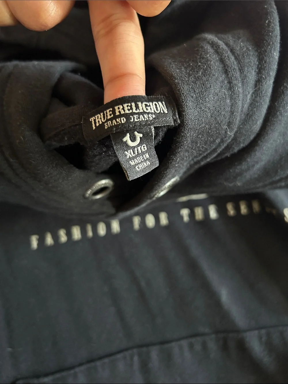 True Religion Black Graphic 'World Tour' Pullover Hoodie